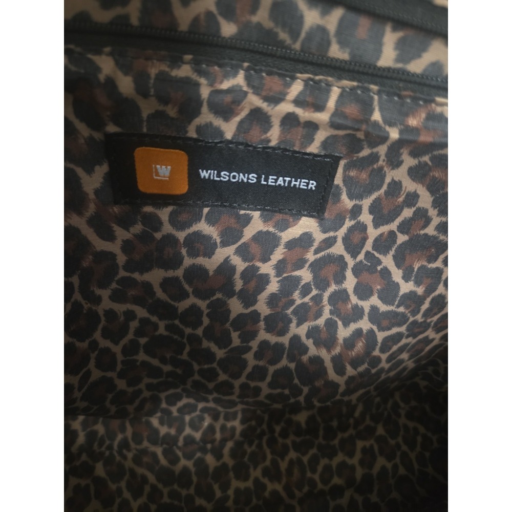 Wilsons Leather Women Handbag Black Leather Croc Embossed Inner Pockets Tote Bag - Picture 5 of 8
